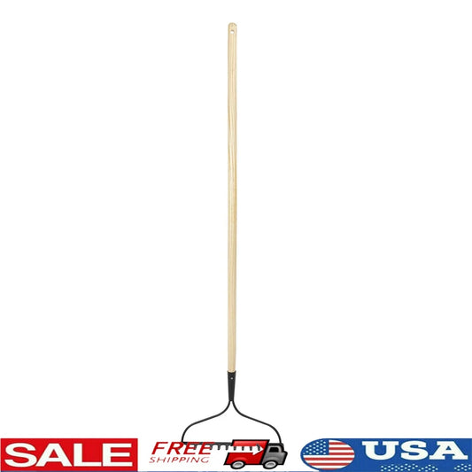 Garden Bow Rake Ergonomic Durable Tool Curved Head Tines