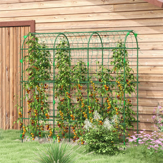 Outdoor Metal Garden Trellis Arch With Climbing Net 17 Inch