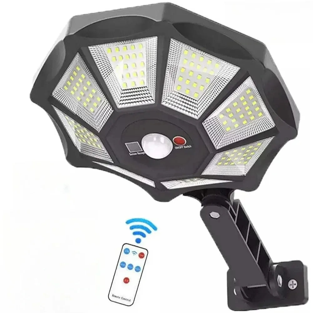 1Pack Solar Lights Outdoor 168LED 6500K Motion Sensor Flood Light Dusk to Dawn Solar Street Lamp for Yard Garden Pool Driveway