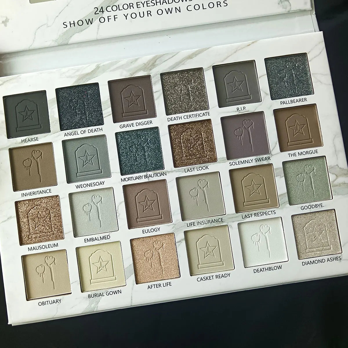 Dark Elf 24 Color Eyeshadow Palette Vampire Inspired Matte