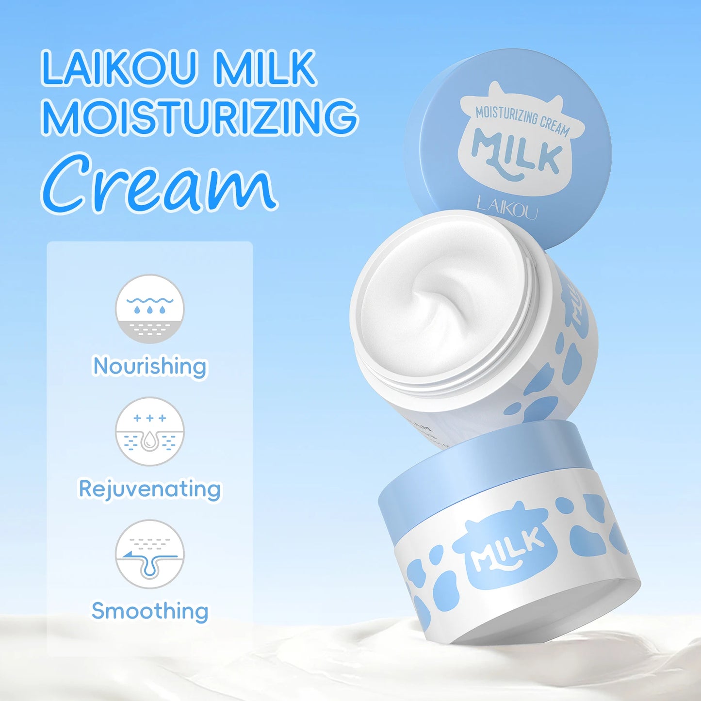 Laikou Milk Skincare Set Travel Kit Softening Serum Cream