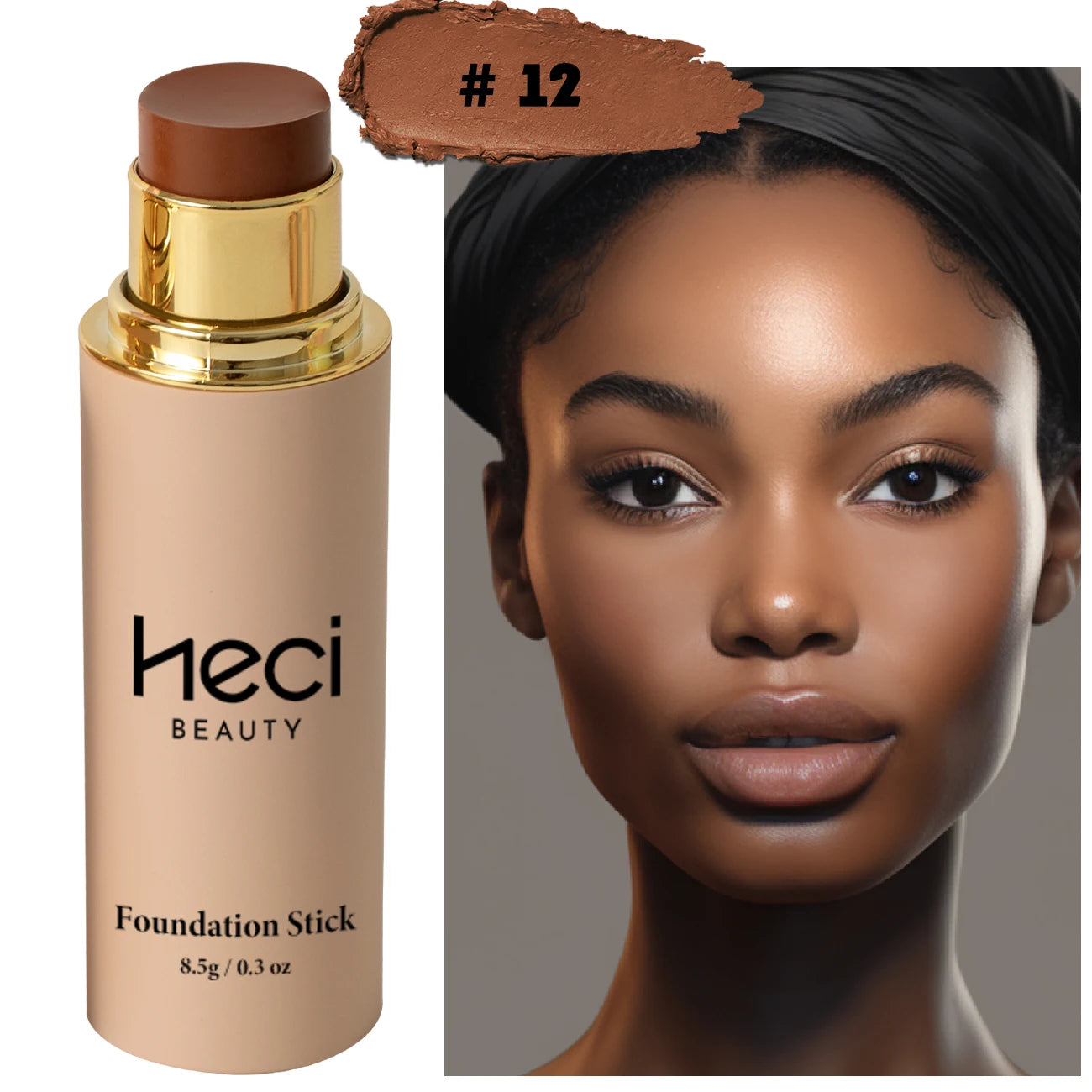 Foundation Stick, Photo Ready Face Makeup for All Skin Types, Longwear Full Coverage with Creamy Finish, Lightweight Formula