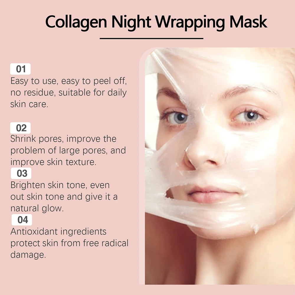 75g Collagen Peel Off Mask With Brush Pore Shrinking Blackhead Removal Oil Control Skin Rejuvenation Moisturizing Skin Care