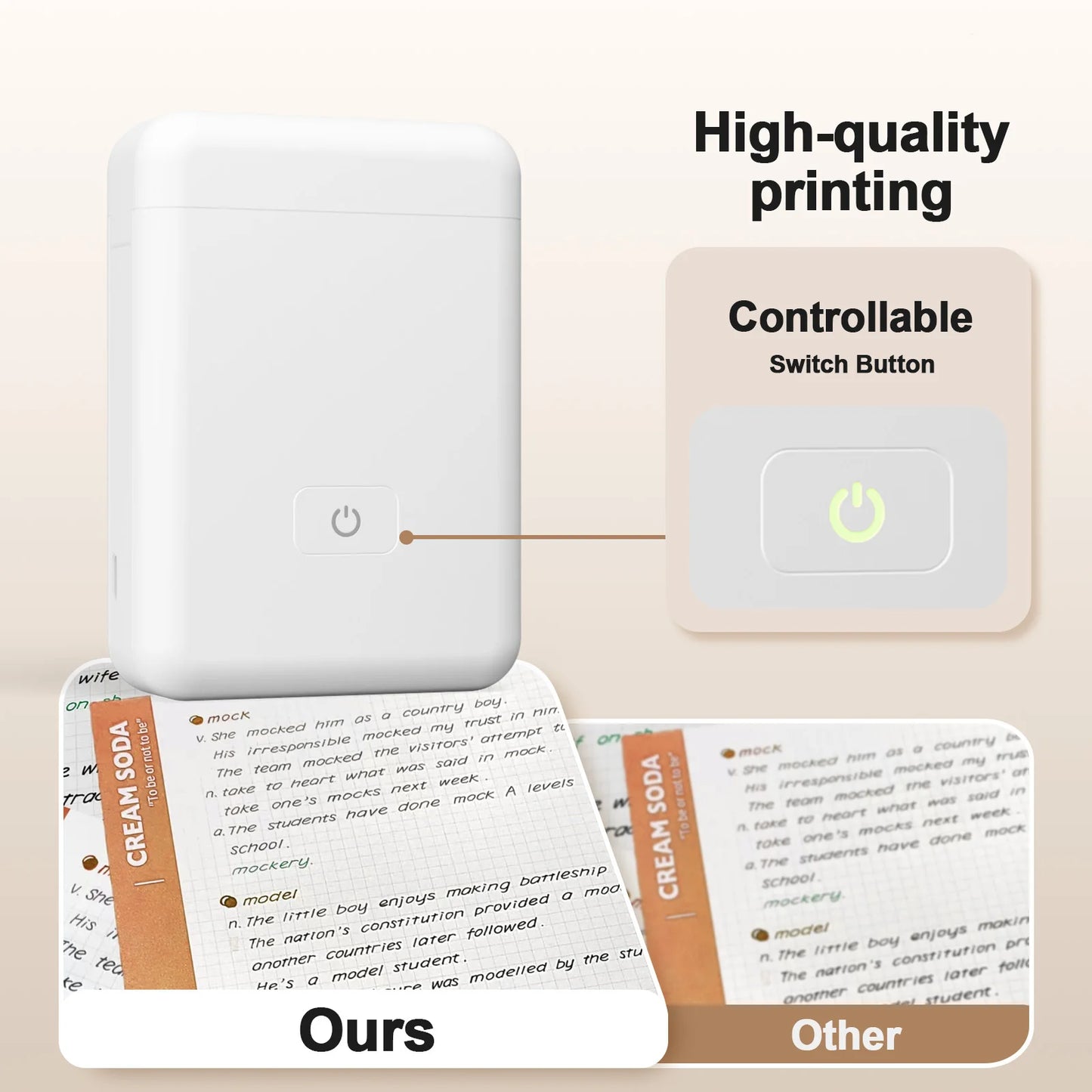 Label Maker Machine with Tape Portable Printer Mini Thermal Printers Self-adhesive Sticker for School Home Office Organization
