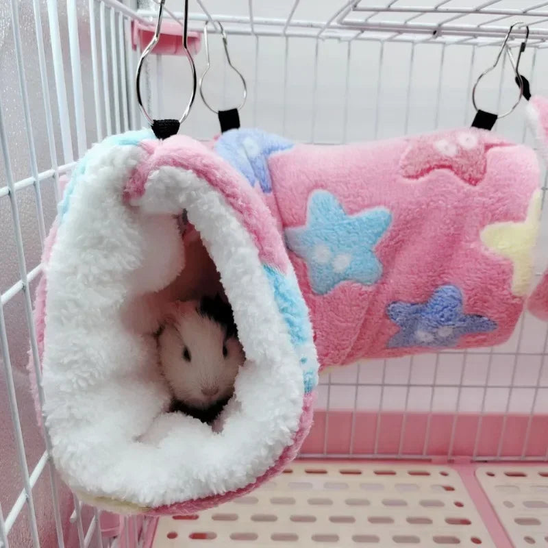 Pet channel nest hamster warm channel Flower Branch mouse sugar glider mink guinea pig guinea pig ultra-soft plush tunnel nest