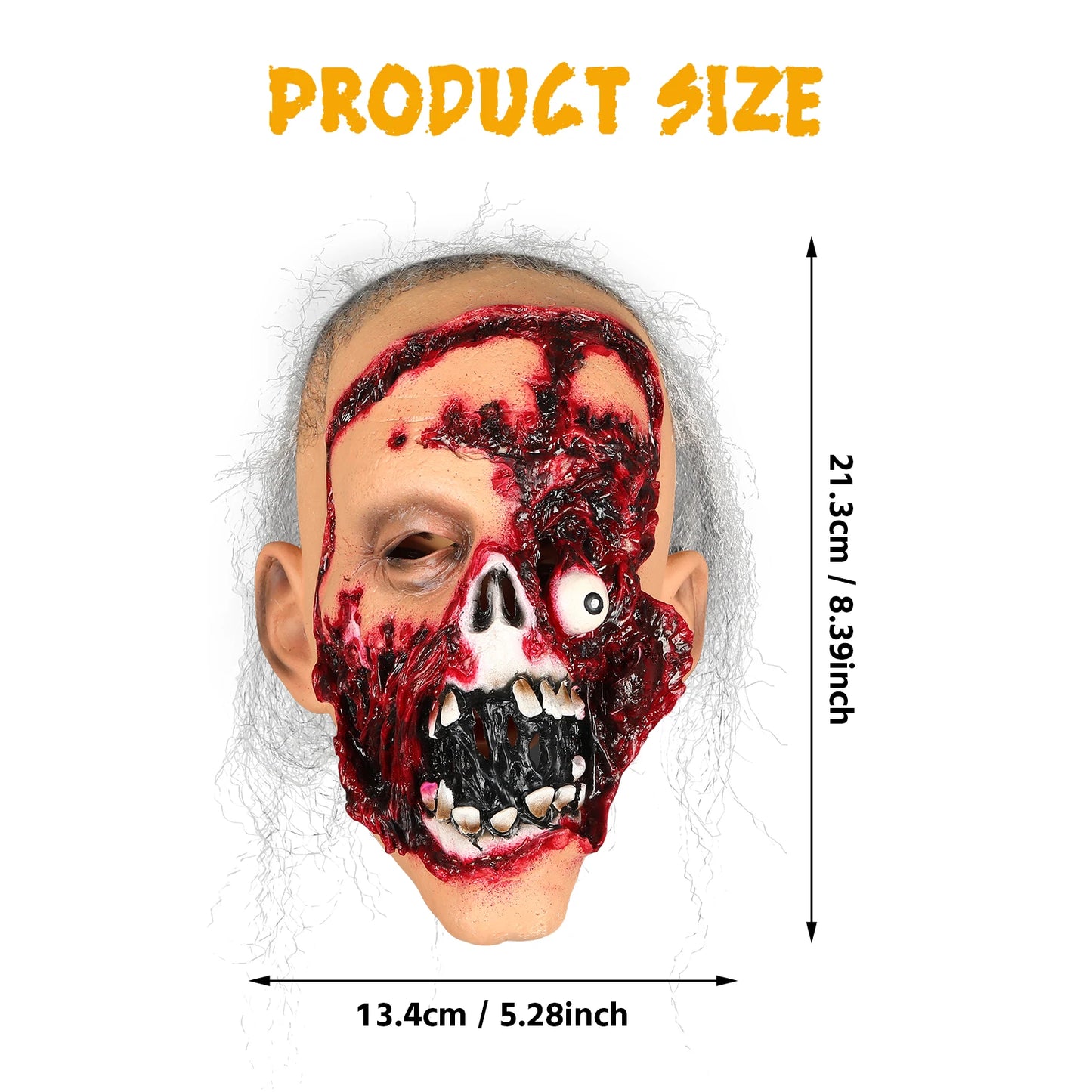 Creepy Old Man Halloween Mask Realistic Latex Scary Face
