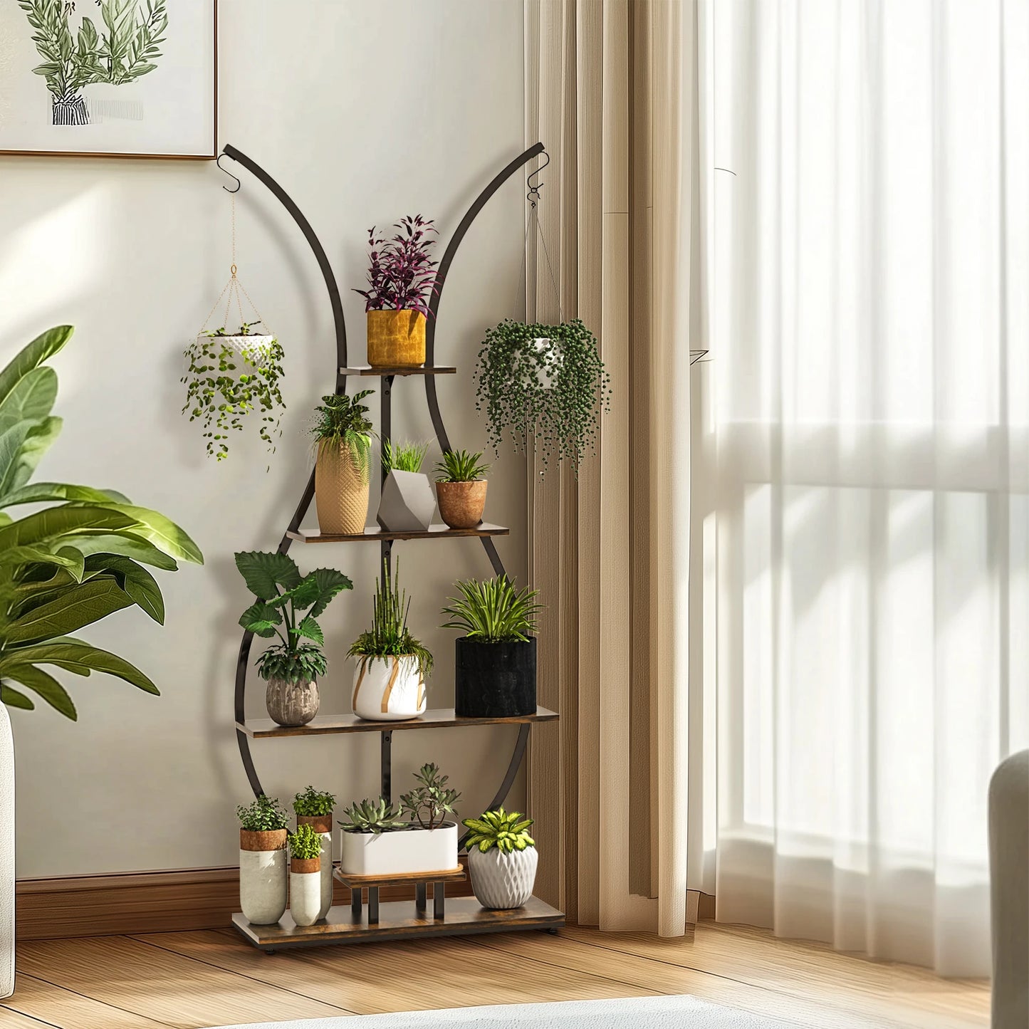 Vase Plant Stand 5 Tier Planter Display Rack Garden Decor