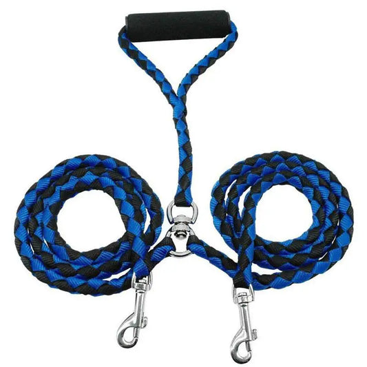 1.4m Pet Double Leash 2 Way Couplers Dog Rope Elastic Extended Outdoor Training