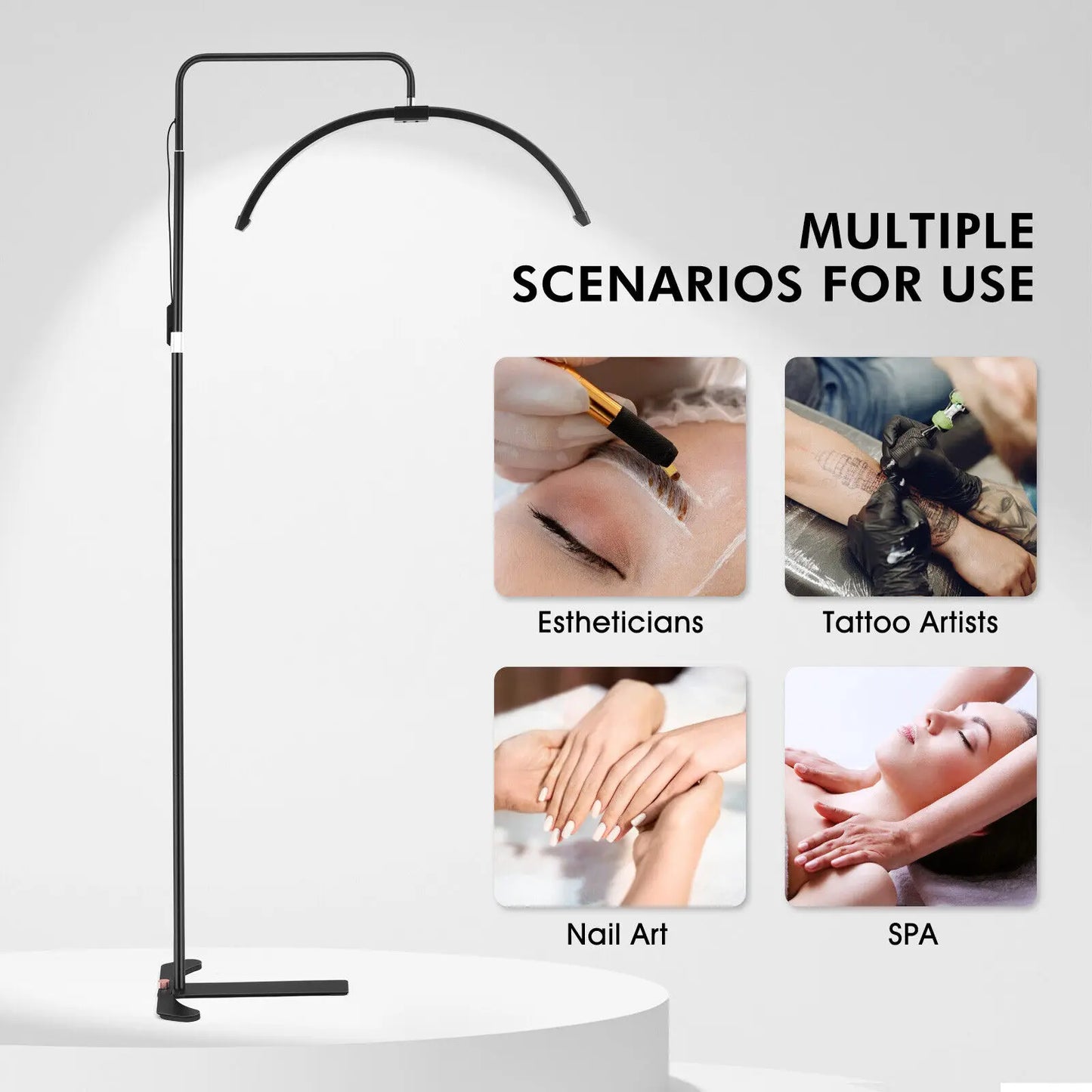 Eyelash LED Floor Light Half Moon Lamp for Lash Extension Beauty Skincare Tattoo