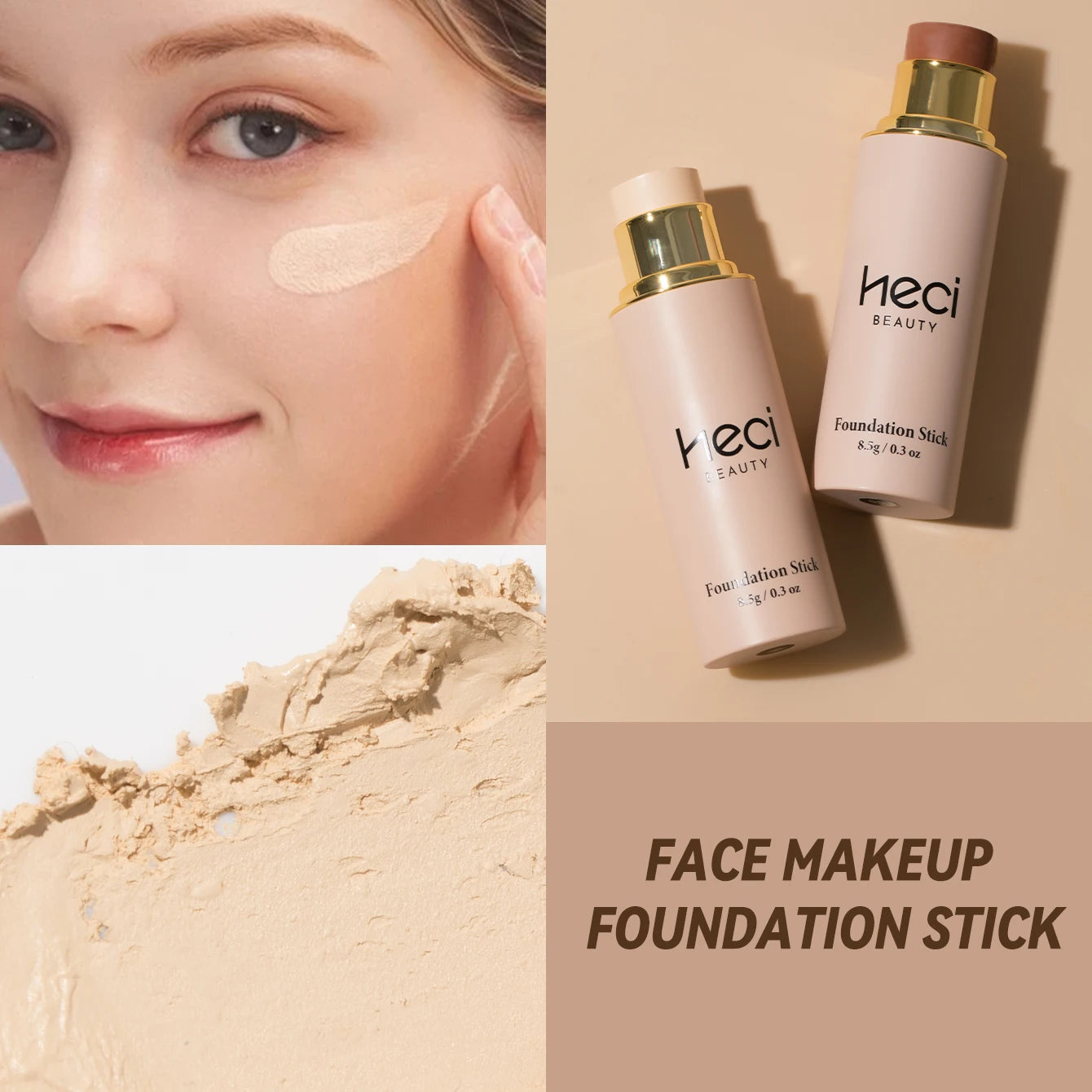 Foundation Stick, Photo Ready Face Makeup for All Skin Types, Longwear Full Coverage with Creamy Finish, Lightweight Formula