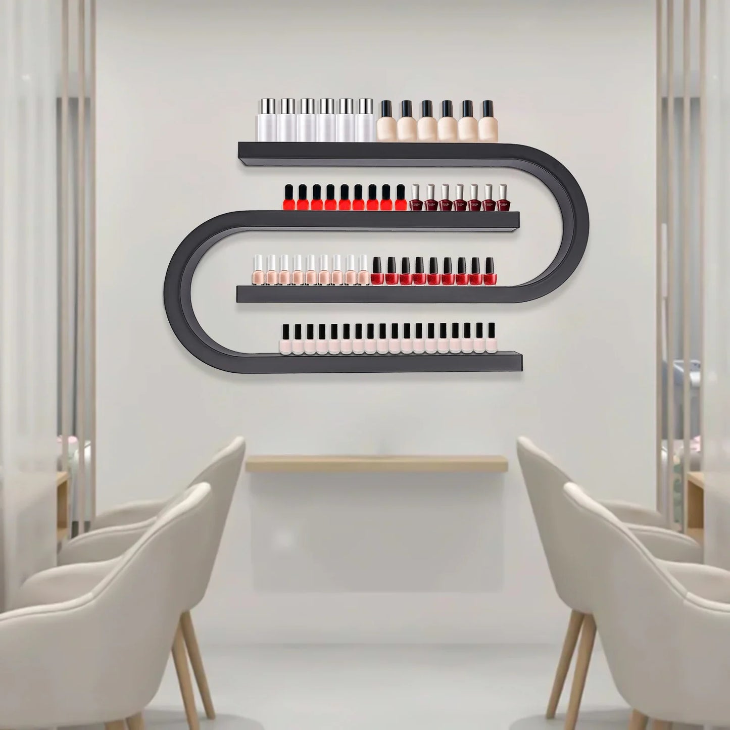 Nail Polish Bottle Display Rack, U-Shaped Essential Oil Perfume Storage Rack, Multifunctional Hanging for Salon Beauty Nail Shop