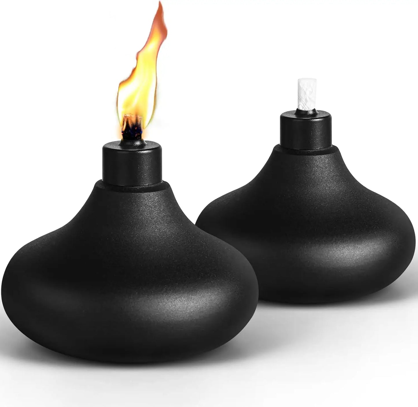 6 Pack Metal Tabletop Torches, 24.5 Ounces Citronella Outdoor Torches, Inflatable Flame Torches for Party Landscape Decorations