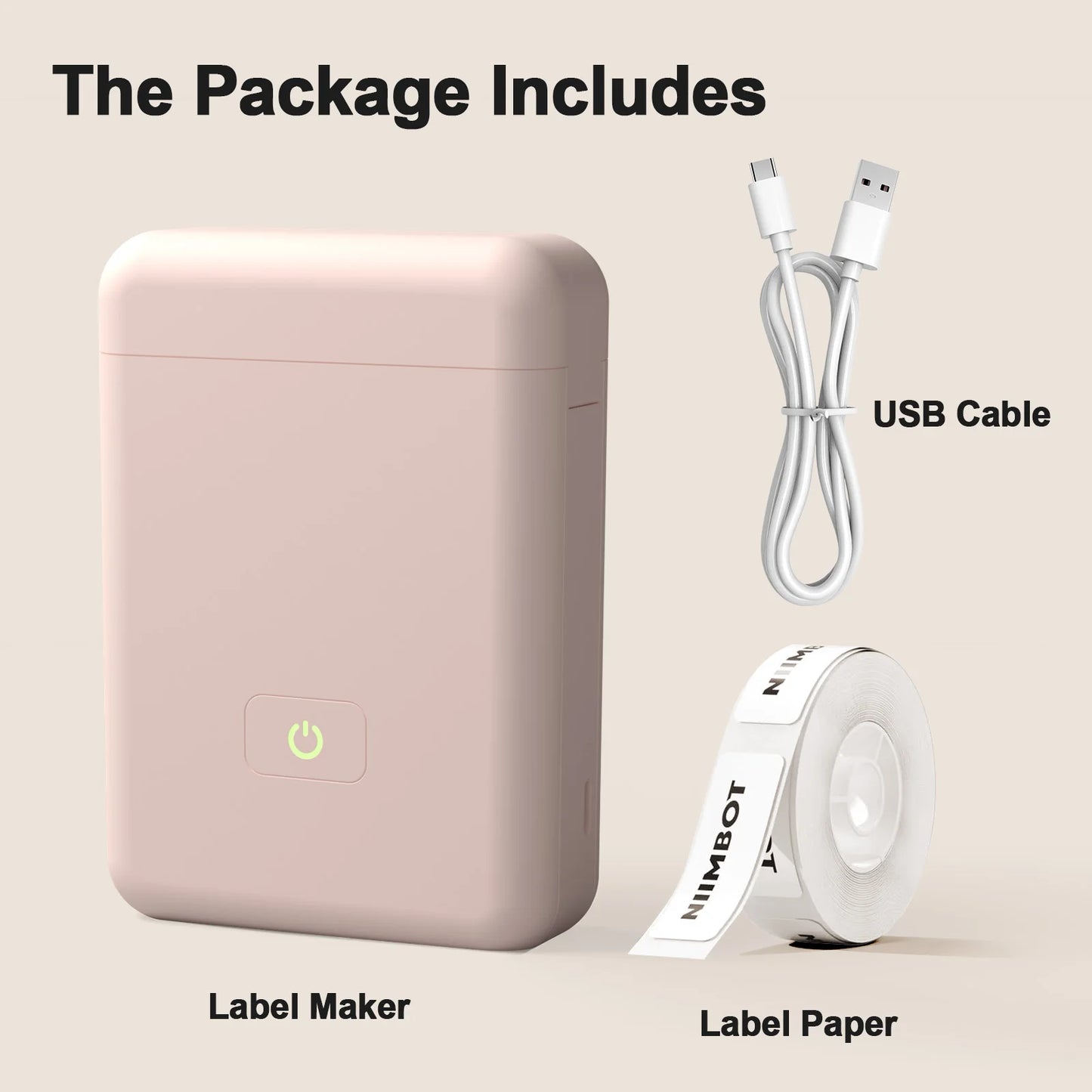Label Maker Machine with Tape Portable Printer Mini Thermal Printers Self-adhesive Sticker for School Home Office Organization
