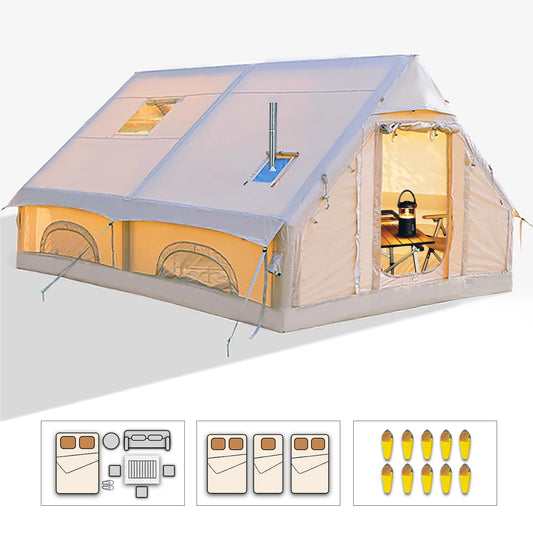 Large Inflatable Camping Tent With Hand Pump Easy Setup