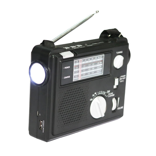 Emergency Radio Portable Emergency Radio Weather Alert Radio With Cellphone Charging Hand Crank & Battery Operated SOS Alarm