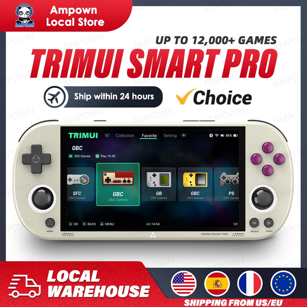 Trimui Smart Pro Handheld Game Console 4.96in Screen Linux