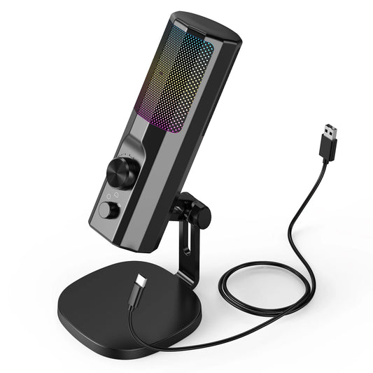 3.5mm Condenser Mic With ENC Noise Cancelling RGB Lighting