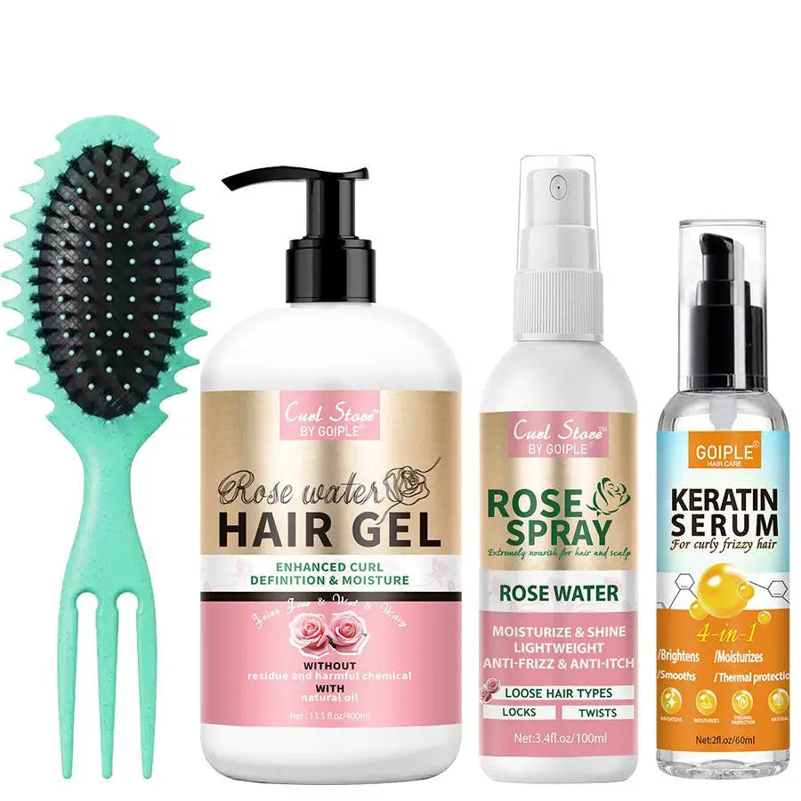 Thermal Protectant Spray Hair Growth Oil Heat Protector Serum Moisturizing Essence Conditioner Spray Satin Bonnet Detangler Comb
