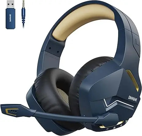 Binnune BW01 Wireless Gaming Headset with Microphone for PC PS4 PS5 2.4G Bluetooth USB Gamer Headphones with Mic for Laptop Computer