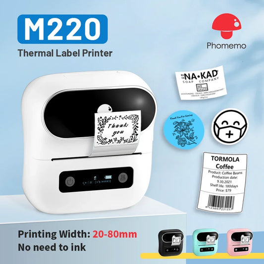 Phomemo M220 Bluetooth Label Printer Thermal QR Code