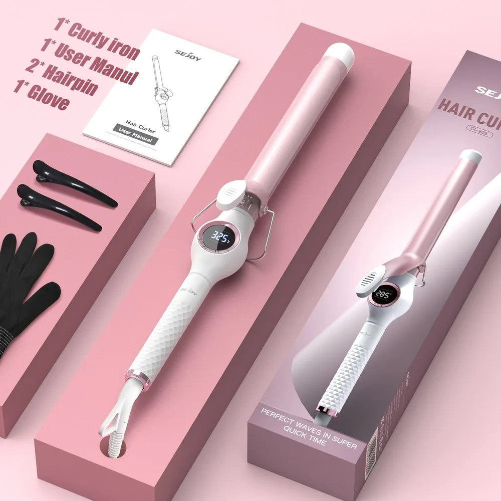 Hair Curling Iron Hair Curler Ceramic Curling Irons With Digital Temp Control US Type