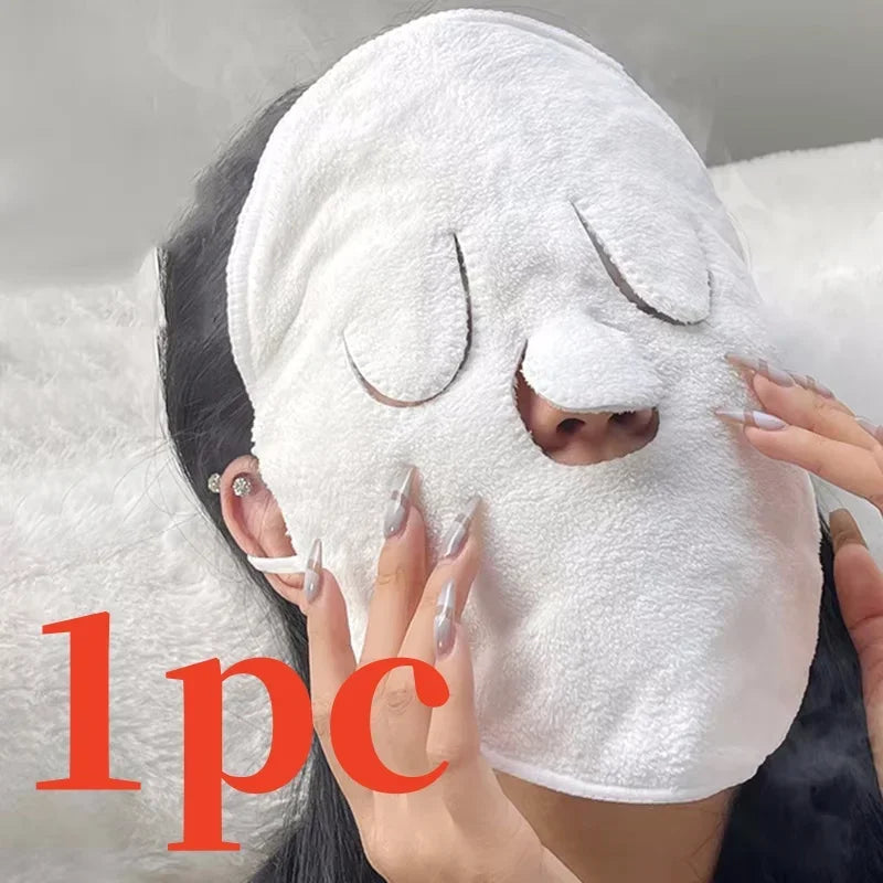 Hot Compress Face Towel Reusable Cotton Thickened Face Steaming Towel Moisturizing Mask Beauty Skin Care Tool for Salon Home Use