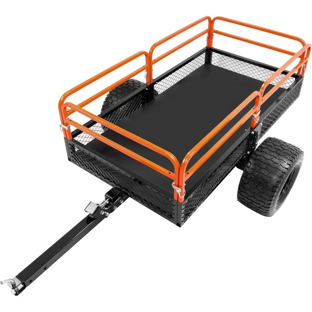 Heavy Duty ATV UTV Trailer Dump Cart 1500LBS Load Universal