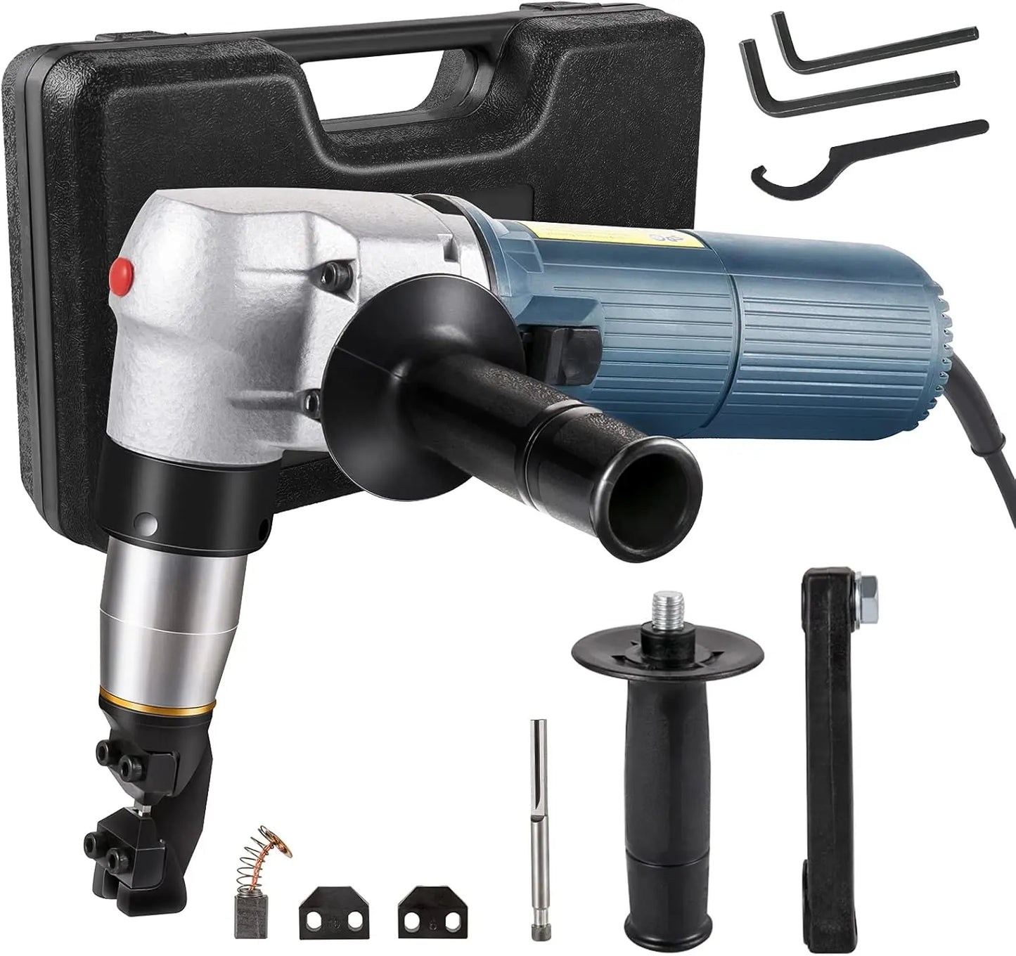 Electric Metal Nibbler 625W Nibbler Metal Cutter 1000RPM High Speed Rotor 0.16in/4mm Metal Nibbler 110V w Replaced Blades Storag