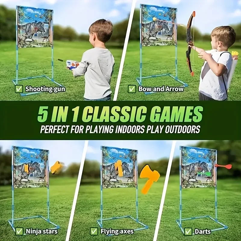 Local warehouse dinosaur target shooting sports outdoor game products, toys suitable for children over 3 years old, including di