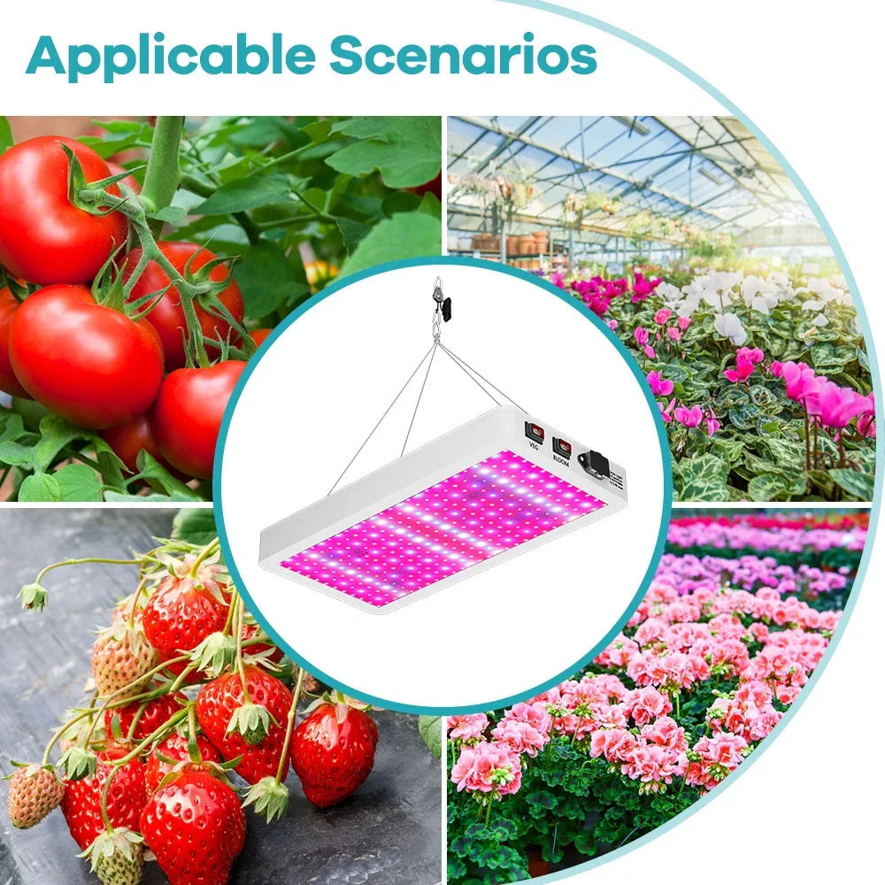 Two Pack 800W LED Grow Lamp Full Spectrum Plant Light 110V