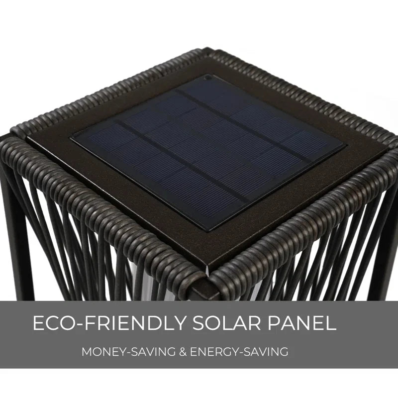 Outdoor Solar Floor Lamp, Patio Weather-Resistant Resin Wicker Solar Light for Yard, Garden, Pathway, Deck
