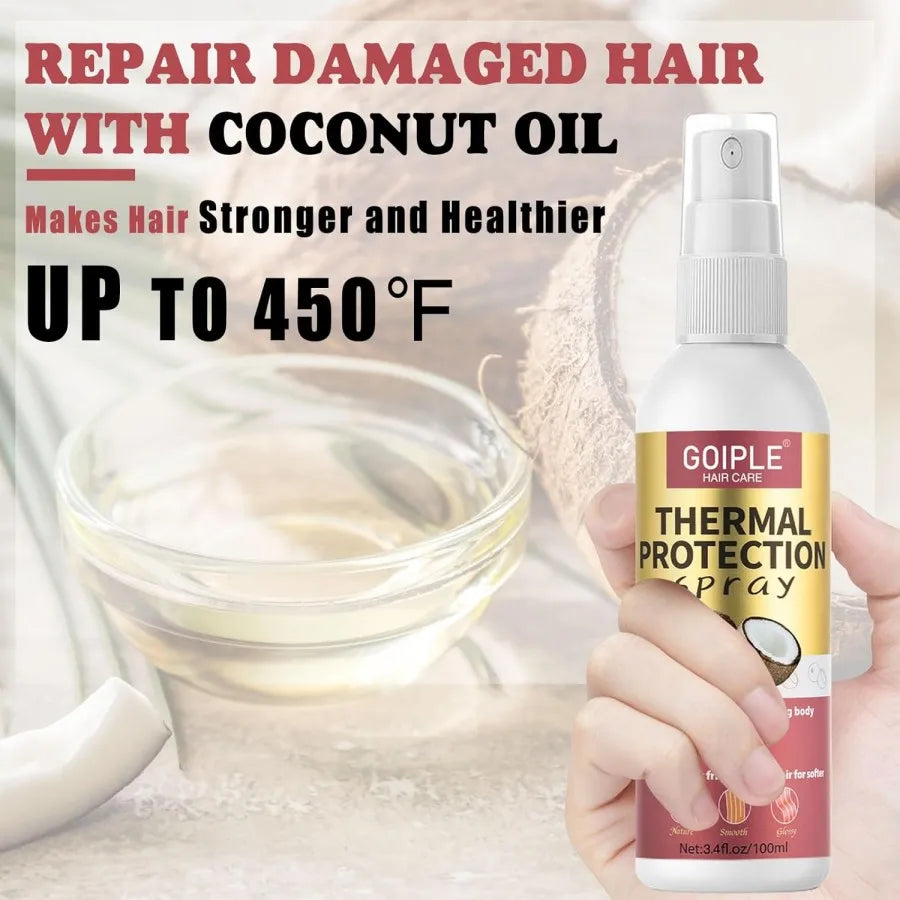 Thermal Protectant Spray Hair Growth Oil Heat Protector Serum Moisturizing Essence Conditioner Spray Satin Bonnet Detangler Comb