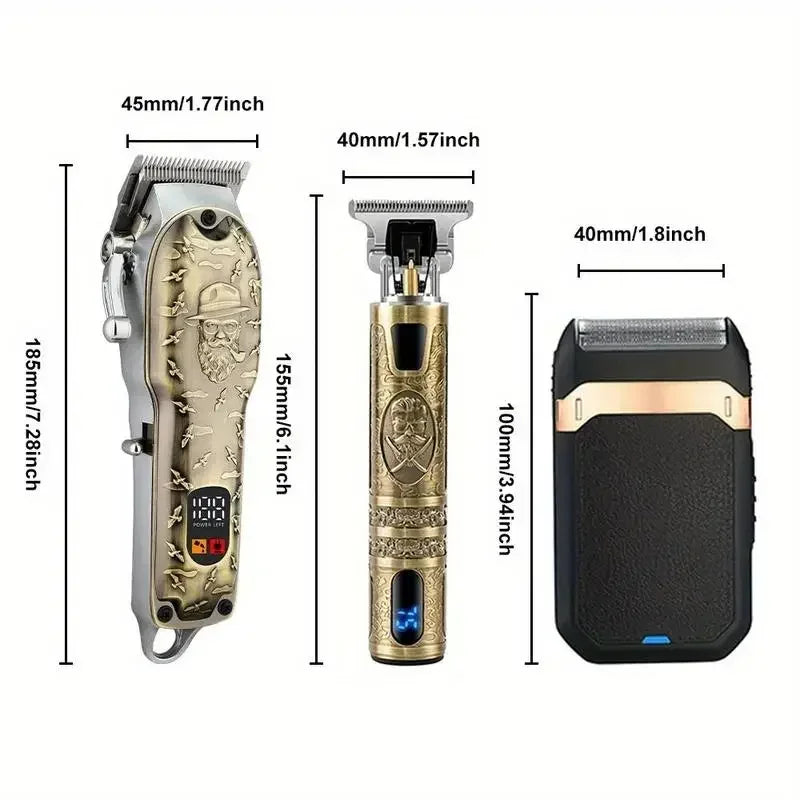 Professional Hair Clipper for Men, 1 Box Nose Hair Trimmer Set,Cordless Beard Trimmer , Rechargeable Clippers Set