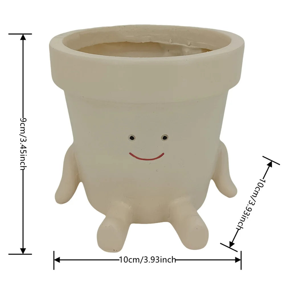 Face Head Planter Resin Smiling Face Planter Creative Wall Hanging Head Planter Multifunctional Home Garden Patio Accessories