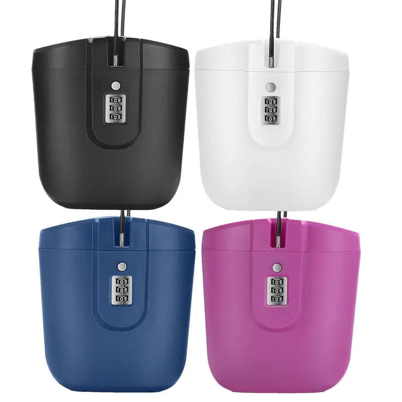 Outdoor Portable Safe Box Beach Bucket With Steel Wire Safes 3-Digit Password Lock Storage For Riding Sports Swimming