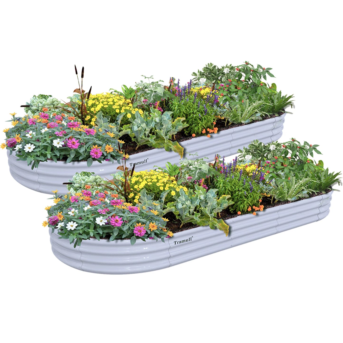 2 Pack 8x3x1Ft Galvanized Raised Garden Bed Large Metal Planter Box Kit Elevated Outdoor Garden Planters