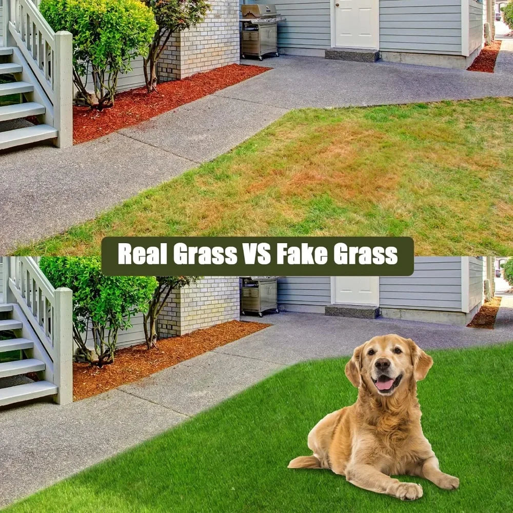 Artificial Turf Synthetic Grass Pile High, Artificial Grass Mat with Drainage, Outdoor Landscape, Fake Lawn, Garden, Patio