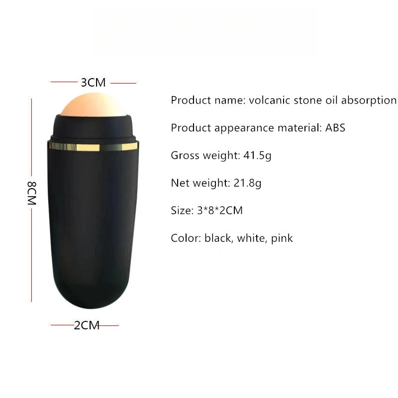 Face Oil Absorbing Roller Natural Volcanic Stone Massage Body Stick Makeup Face Skin Care Tool Facial Pores Cleaning Oil Roller