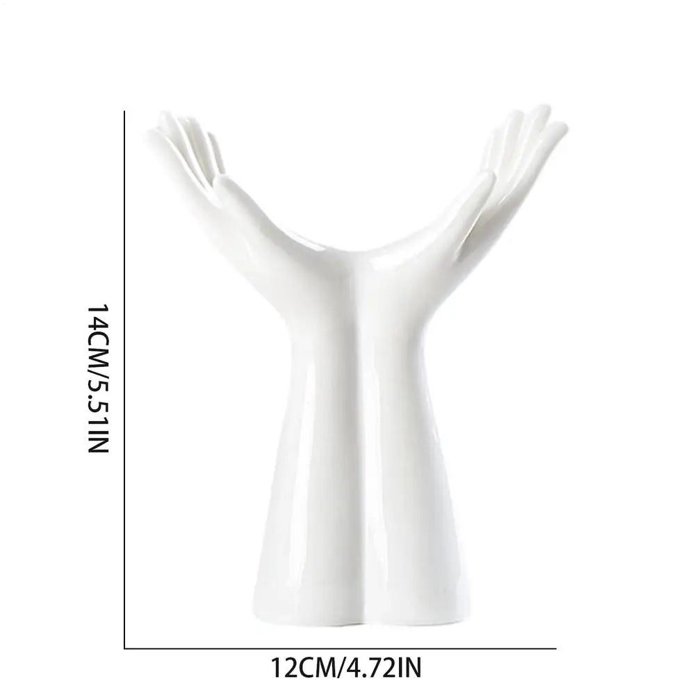 Hand Shape Vase Photo Prop Modern Aesthetic Flower Arrangement Unique Vase for Anniversary Office Home Tabletop Decoration