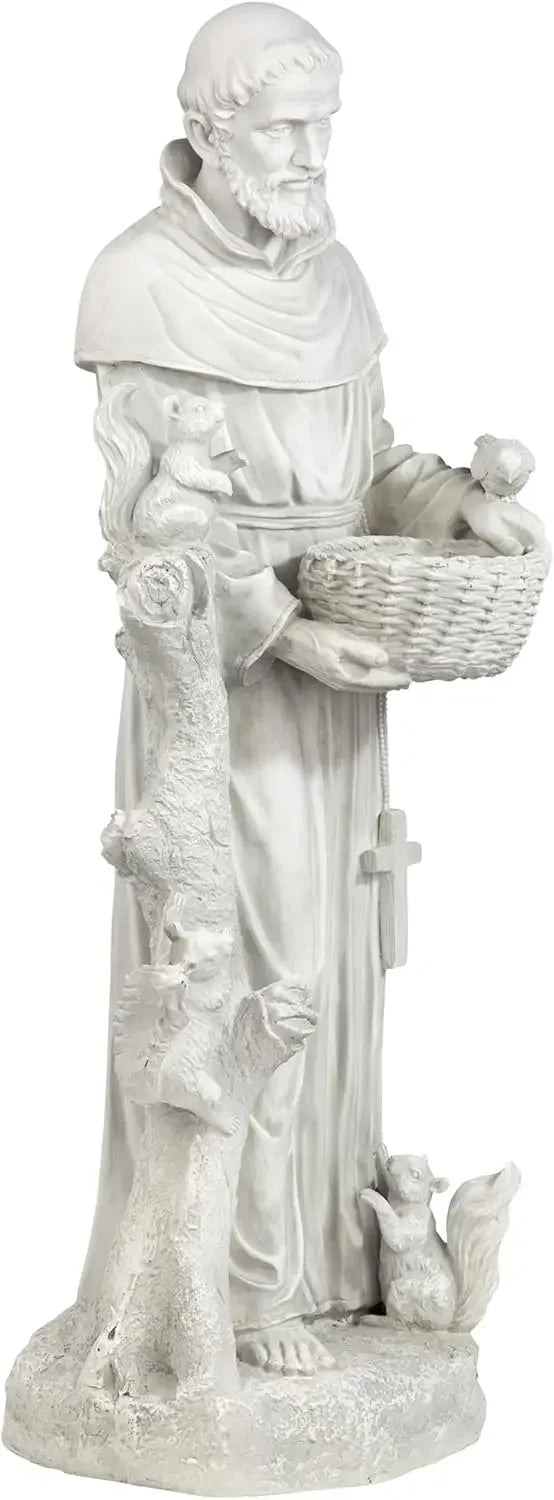 Hot sale.Nature's Nurturer Francis Assisi Religious Garden Decor Statue Bird Bath Feeder, 37 inch, Cast Stone Resin, Antique Sto