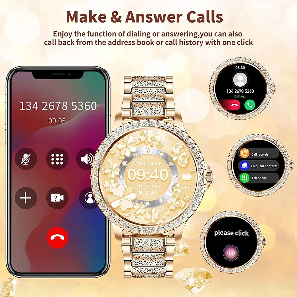 Xiaomi Mijia Women Smart Watch True Blood Oxygen 1.32Inch 360*360 HD Screen Diamond Bracelet Bluetooth Call Ladies