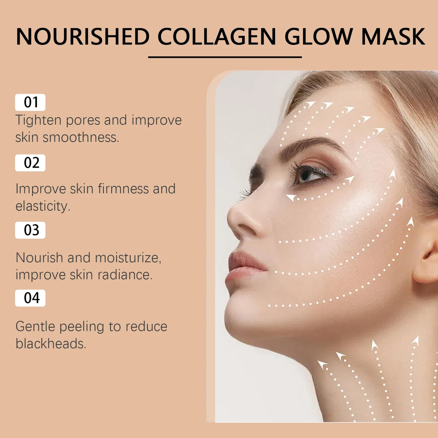 Collagen Peeling Mask Peeling Frozen Mask Facial Skin Care Brightening Skin Moisturizing Hydrating and Reducing Facial Fine Line