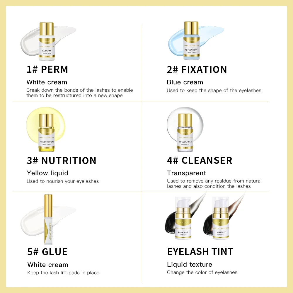 Semi Permanent Eyelash Lift Kit Brow Lamination Tinting Dye