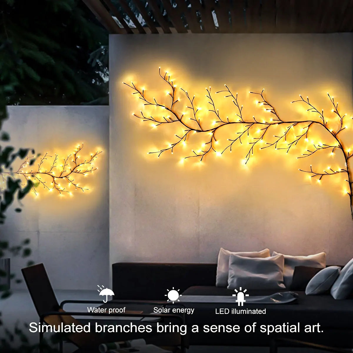1pcs Solar Willow Vine Light 72/96 LED 8 Modes Waterproof Courtyard Decorative Lights for Outdoor Gardens Holiday Weddings