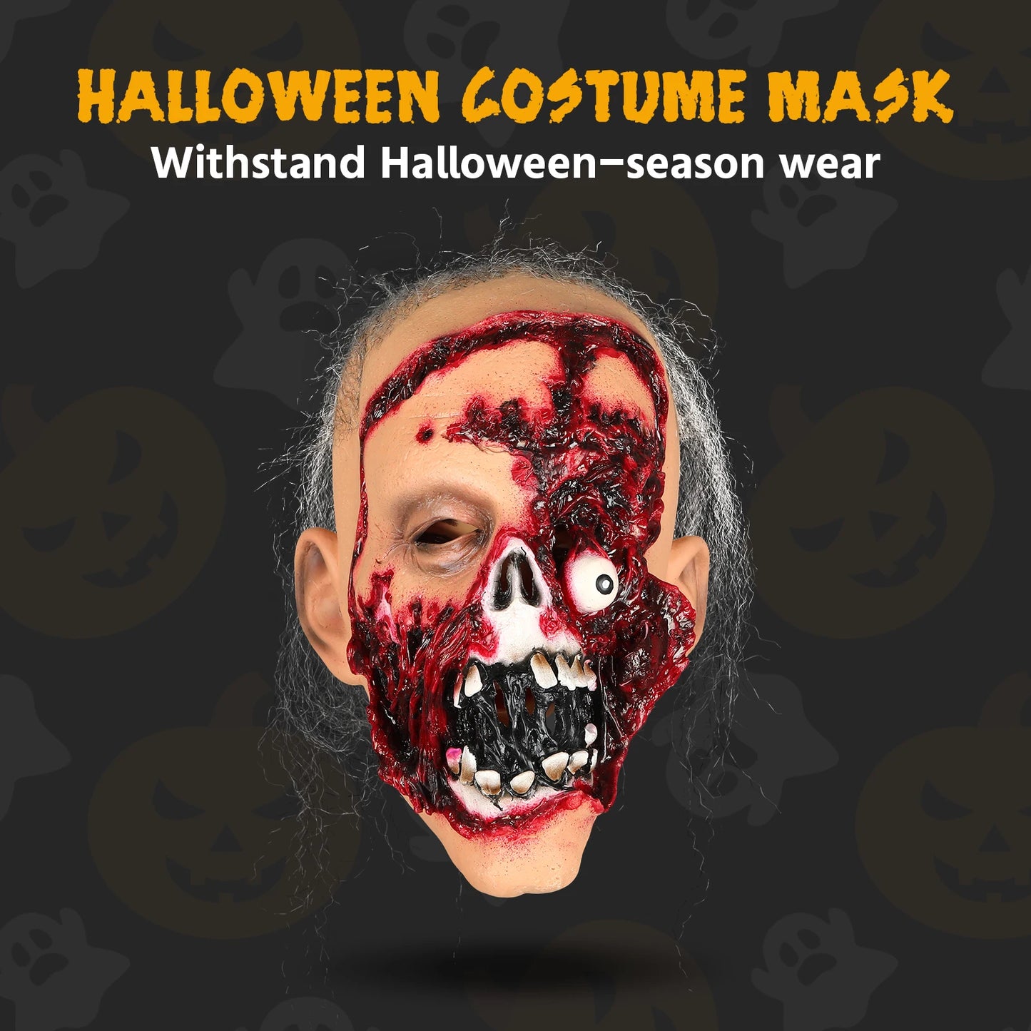 Creepy Old Man Halloween Mask Realistic Latex Scary Face