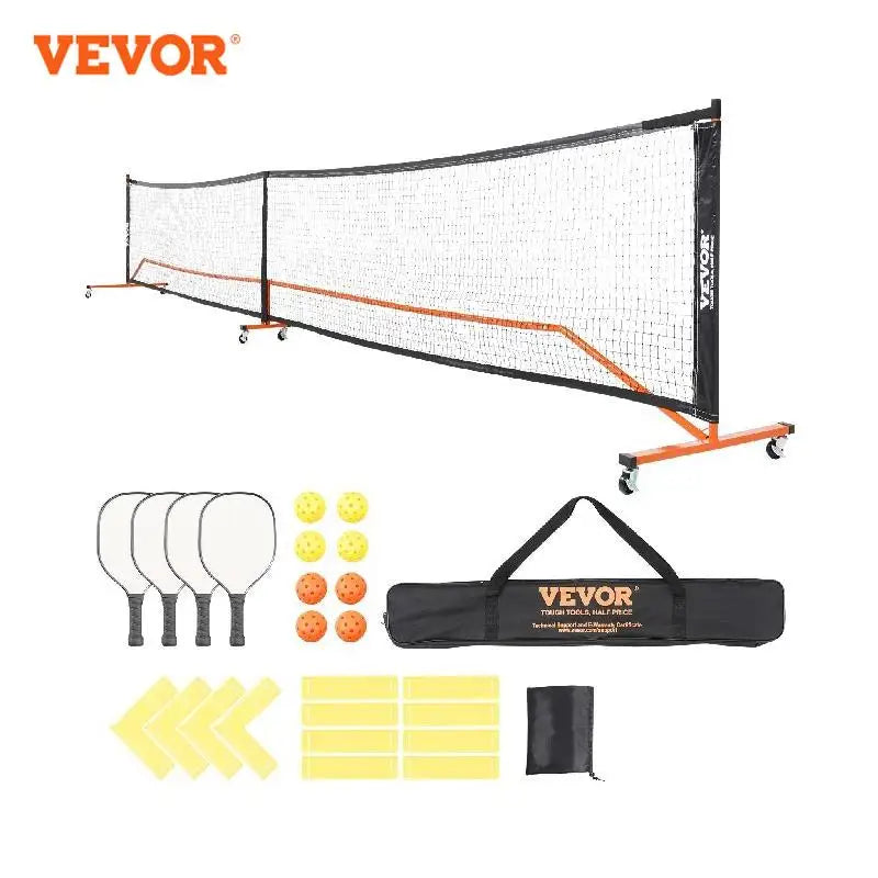 VEVOR Portable Pickleball Net System 22FT Full Court Official Regulation Size Pickle Ball Nets Indoor & Outdoor with Court Line