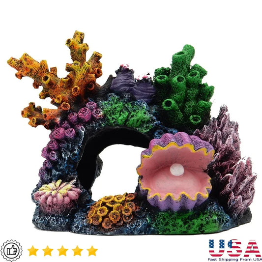 Large Aquarium Ornament Weighted Hyper Realistic Shelter