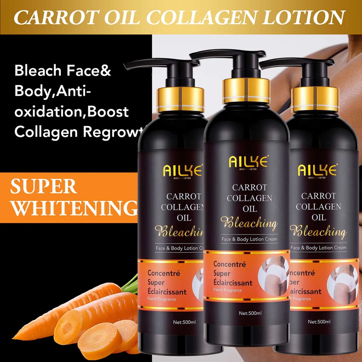 AILKE Collagen Whitening Set, Moisturizer, Hydration, Dark Spot Removal, Brightening Body Lotion, Armpit Whitening Cream