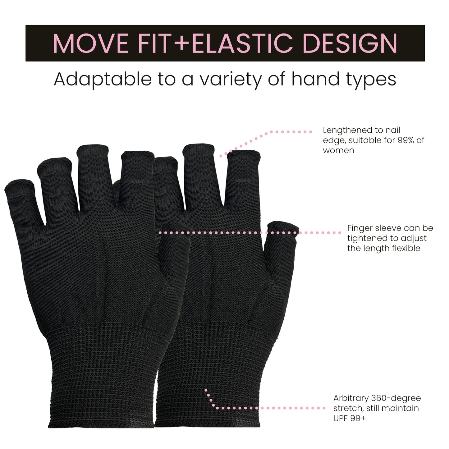 Quality Fiber Nail UV Gloves Nail Lamp Special Care Skin Anti Blackout Hand Baking Lamp Barrier Gloves