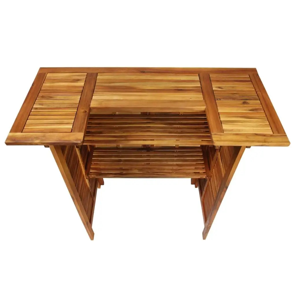 Natural Acacia Wood Garden Bar Set 3 Piece Outdoor Furniture Stylish Patio Dining Set